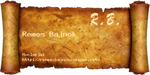 Remes Bajnok névjegykártya